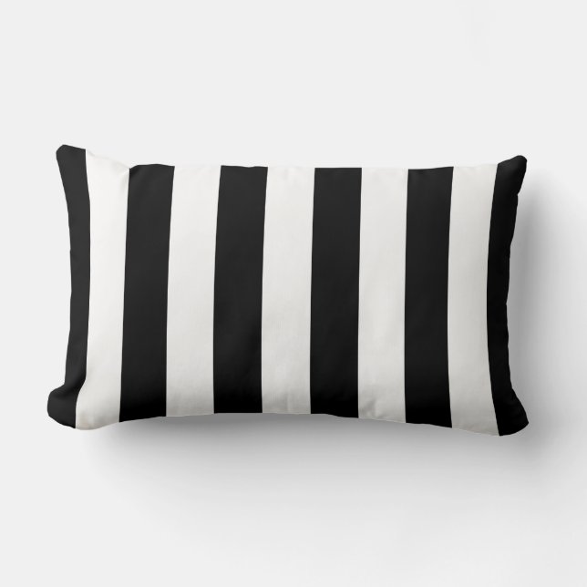 Black and White Striped Pillow (Front)