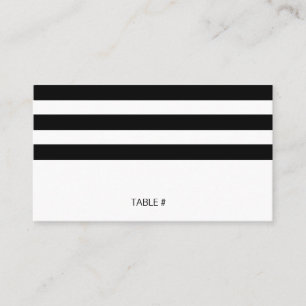 Black and white striped place cards - flat