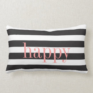 Black and White Striped Reversible Emotion Pillow