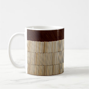 Black and white striped textile coffee mug