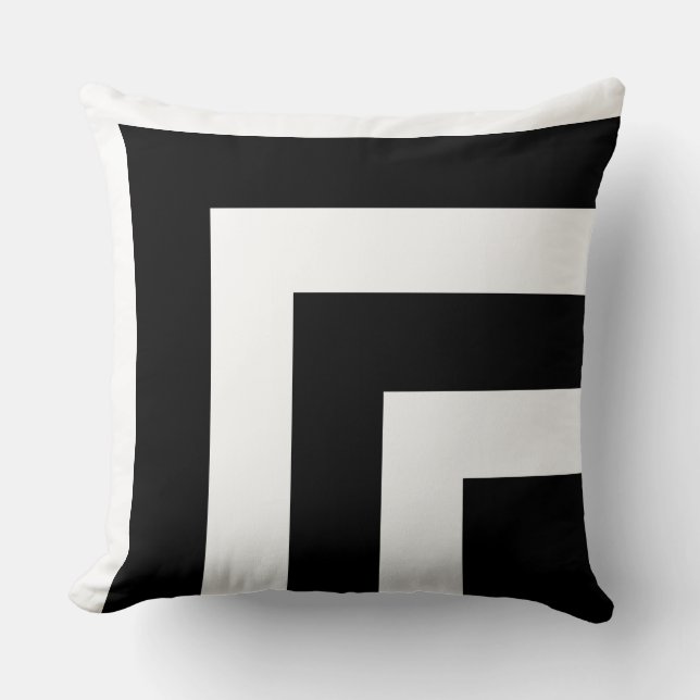 Black and White Striped Throw Pillow (Front)