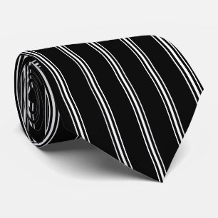 Black and White Striped Tie Vertical Stripes