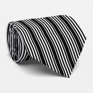 Black and White Striped Tie with Vertical Stripes