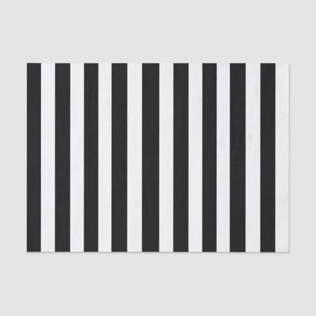 Black and White Striped Tissue Paper (Front)