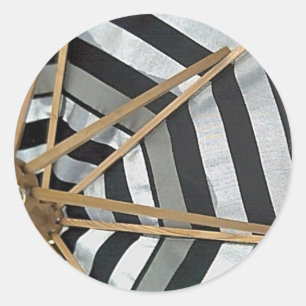 Black and White Striped Umbrella Envelope Seals