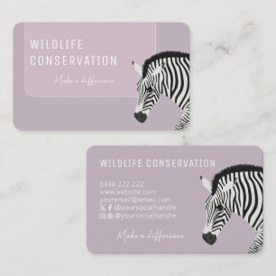 Black and White Striped Zebra Pink Business Card
