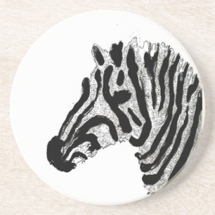 Black and White Stripes Animal Print Zebra Coaster
