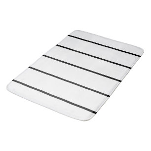 Black and White Stripes Bath Mat