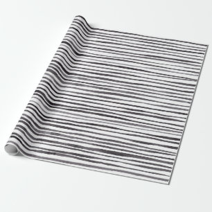 Black and White Stripes Christmas  Wrapping Paper