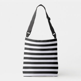 Black and White Stripes Crossbody Bag