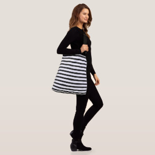 Black and White Stripes Crossbody Bag