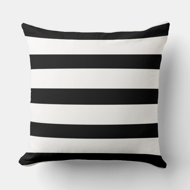 Black and White Stripes Cushion (Front)