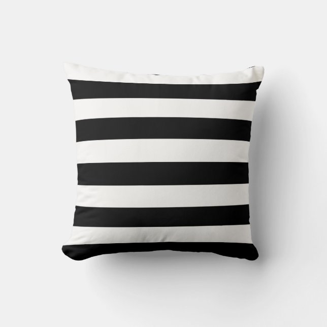 Black and White Stripes Cushion (Front)