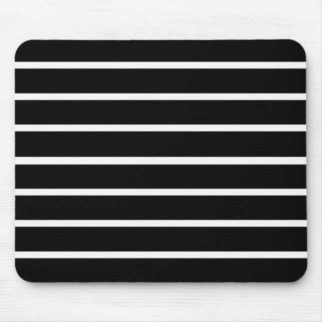 Black and White Stripes Design Mouse Pad (Front)