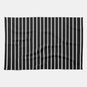Black and White Stripes Design Tea Towel