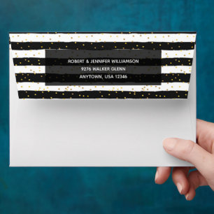 Black and White Stripes Envelope