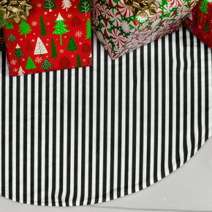 Black and White Stripes Fleece Tree Skirt