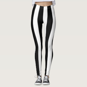 Black  and white stripes  flip flops leggings