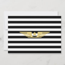 Black and white stripes & gold star & pilots wings