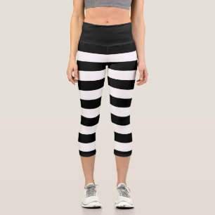 black and white stripes gothic lolita batcave capri leggings