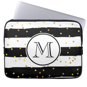 Black and White Stripes Laptop Sleeve