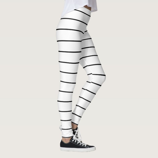 Black and White Stripes Leggings (Right)