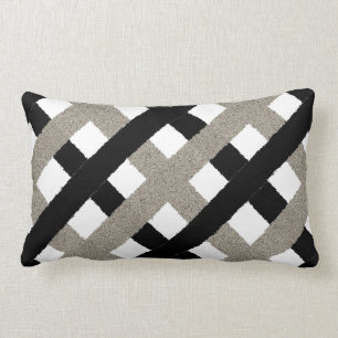 Black and White Stripes Lumbar Cushion
