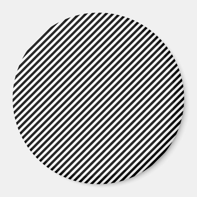 Black and White Stripes Magnet (Front)
