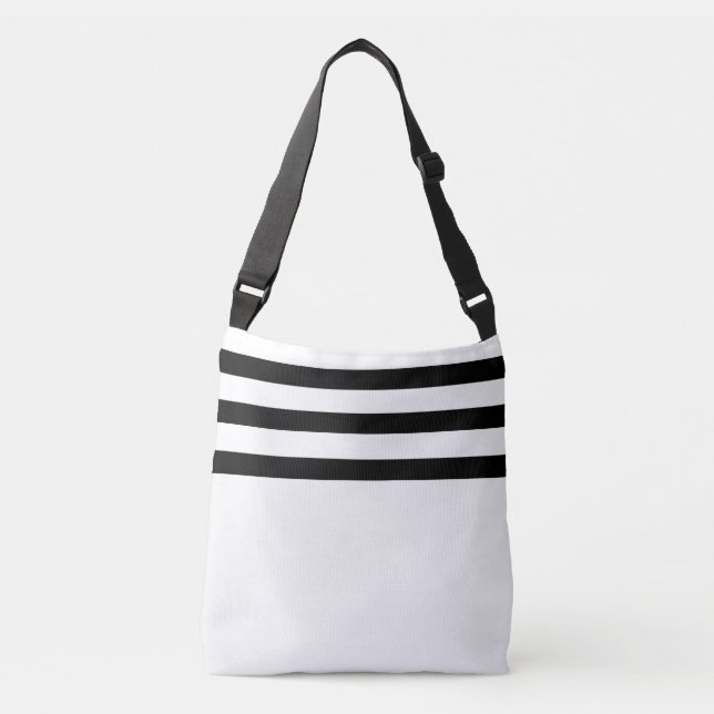 Black and white stripes minimalist crossbody bag (Front)