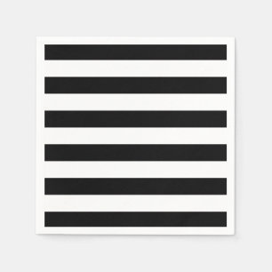 Black and white stripes. Modern Halloween party Napkin
