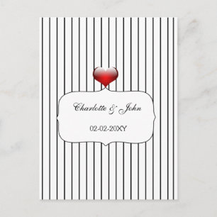 Black and White Stripes Modern Wedding Invitation Postcard