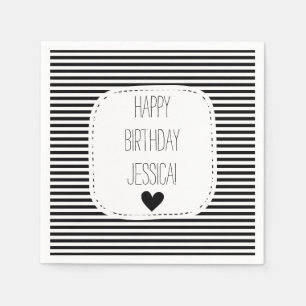 Black and White Stripes Napkin