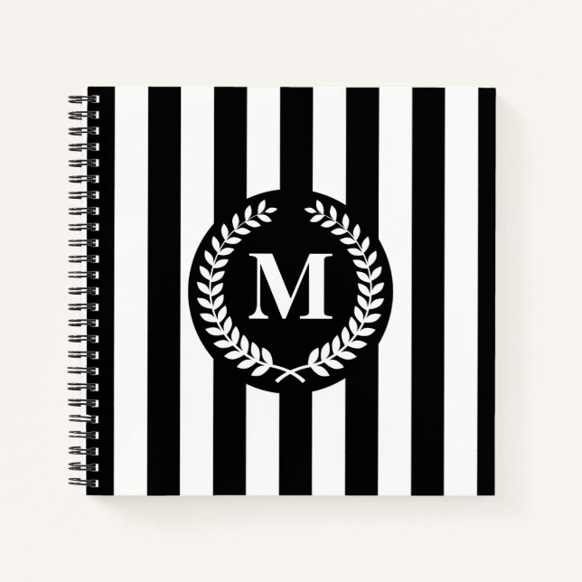 Black and White Stripes Notebook (Front)