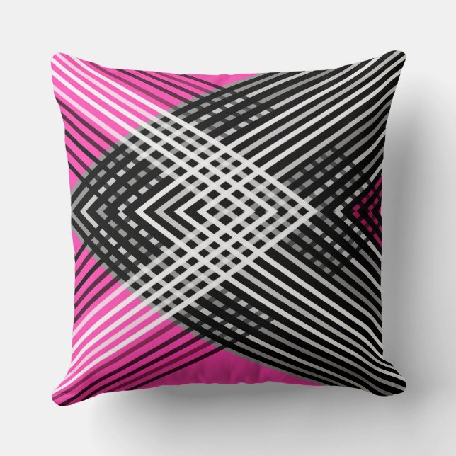 Black and white stripes on a bright pink neon back cushion (Back)