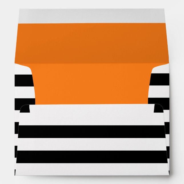 Black and White Stripes Orange Envelope (Back (Bottom))