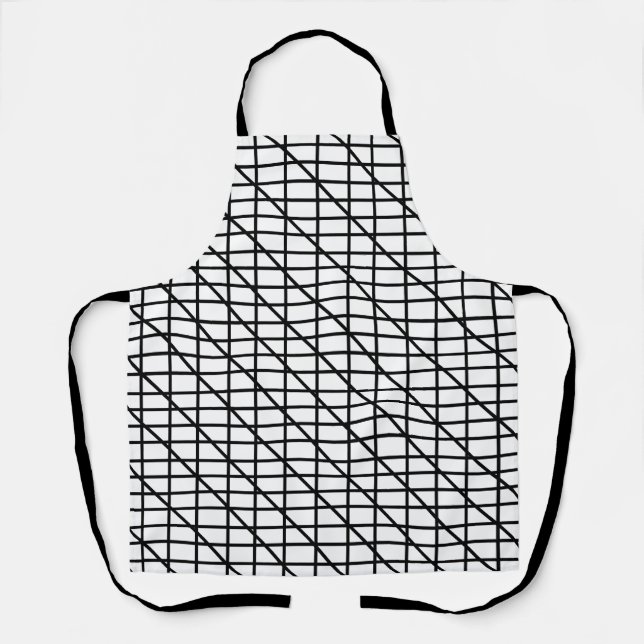Black and White Stripes Pattern      Apron (Front)