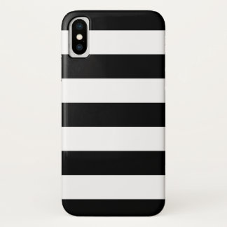 Black and White Stripes Pattern iPhone X Case
