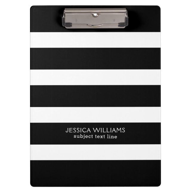 Black and white stripes pattern clipboard (Front)