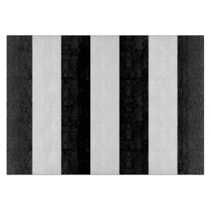 Black and White Stripes Pattern Cutting Board