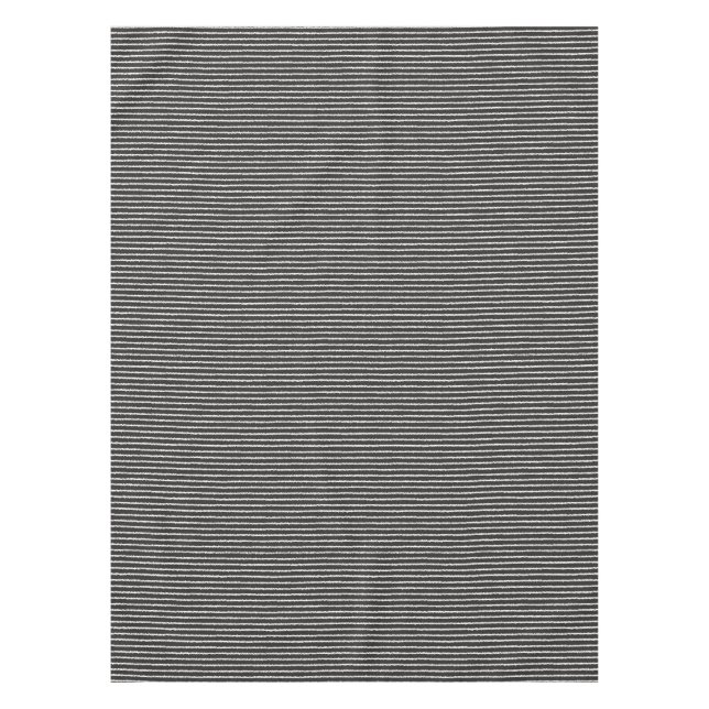 Black and White Stripes Pattern  Tablecloth (Front)
