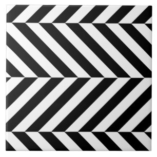 Black and white stripes pattern tile