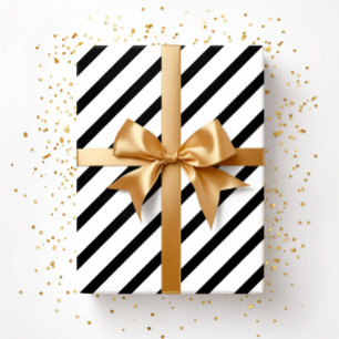 Black And White Stripes Pattern Wrapping Paper
