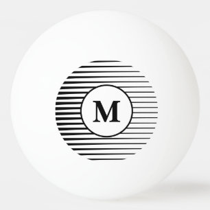 Black And White Stripes Patterns Monograms Stylish Ping Pong Ball