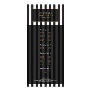 Black and White Stripes Salon III Rack Card