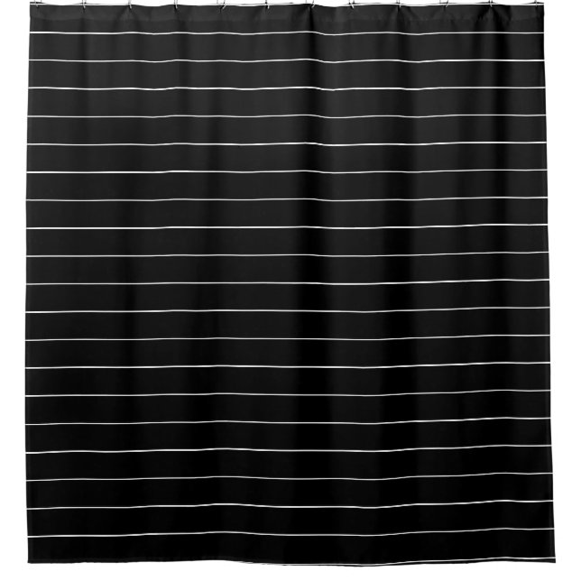 Black and White Stripes Shower Curtain (Front)