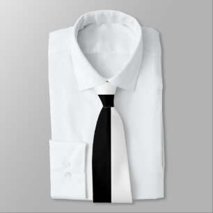 Black And White Stripes Solid Colours Design Tie