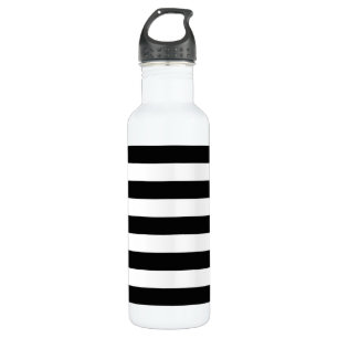 Black and White Stripes, Striped Pattern, Lines 710 Ml Water Bottle