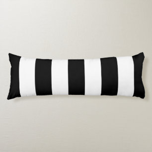 Black and White Stripes, Striped Pattern, Lines Body Cushion