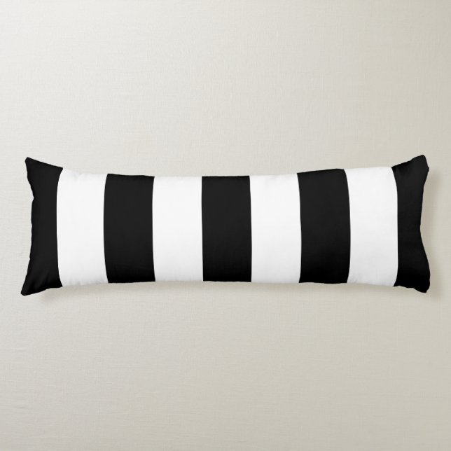 Black and White Stripes, Striped Pattern, Lines Body Cushion (Front)