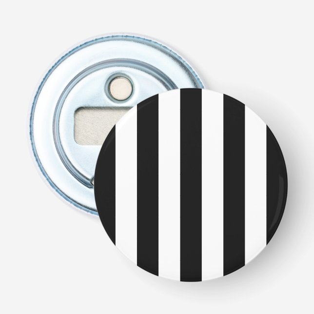 Black and White Stripes, Striped Pattern, Lines Bottle Opener (Front)